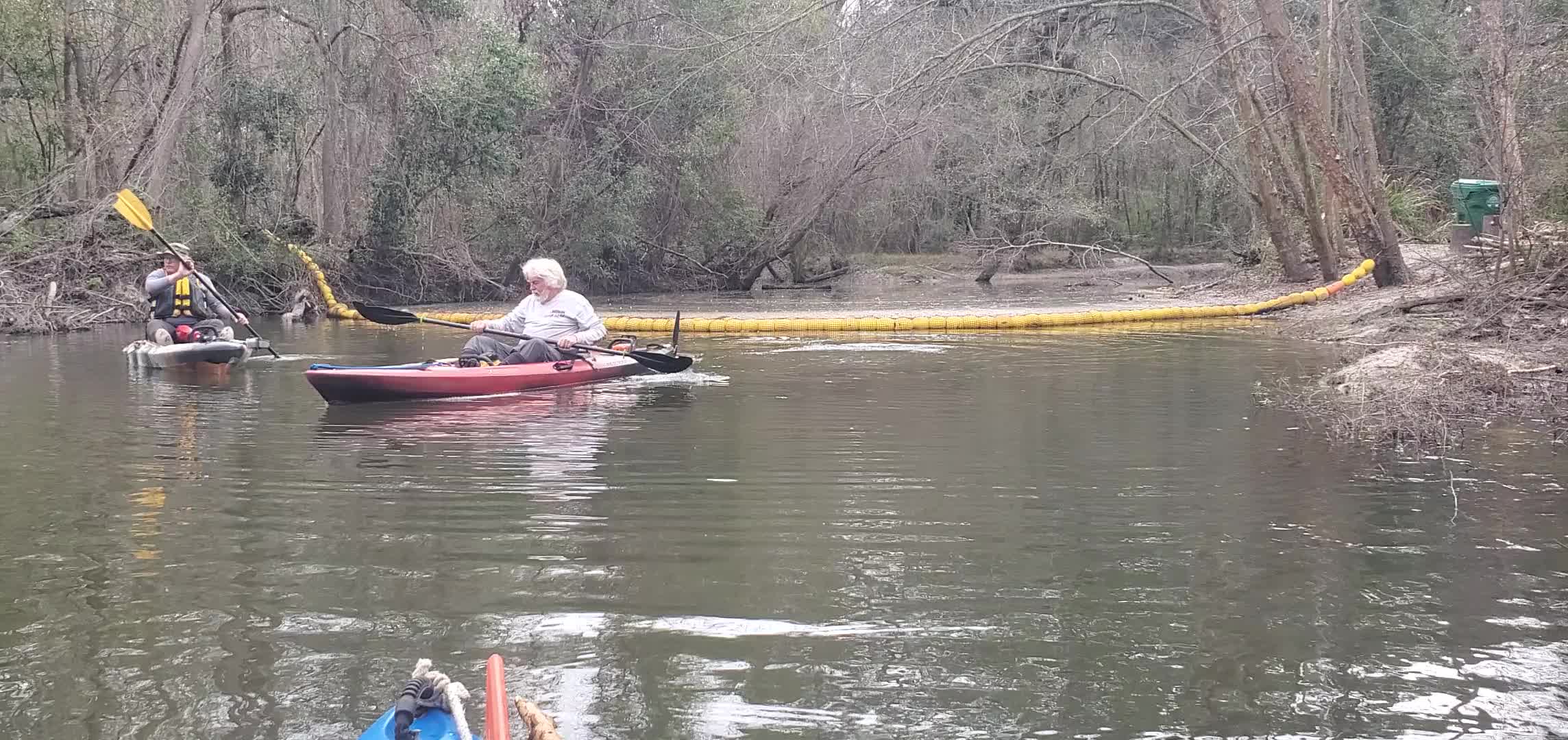 Movie: Starting at the Sugar Creek WaterGoat, Phil, Shawn, and jsq going to chainsaw deadfalls on the Withlacoochee River, 10:16:00, 30.8626971, -83.3186576 (23M)