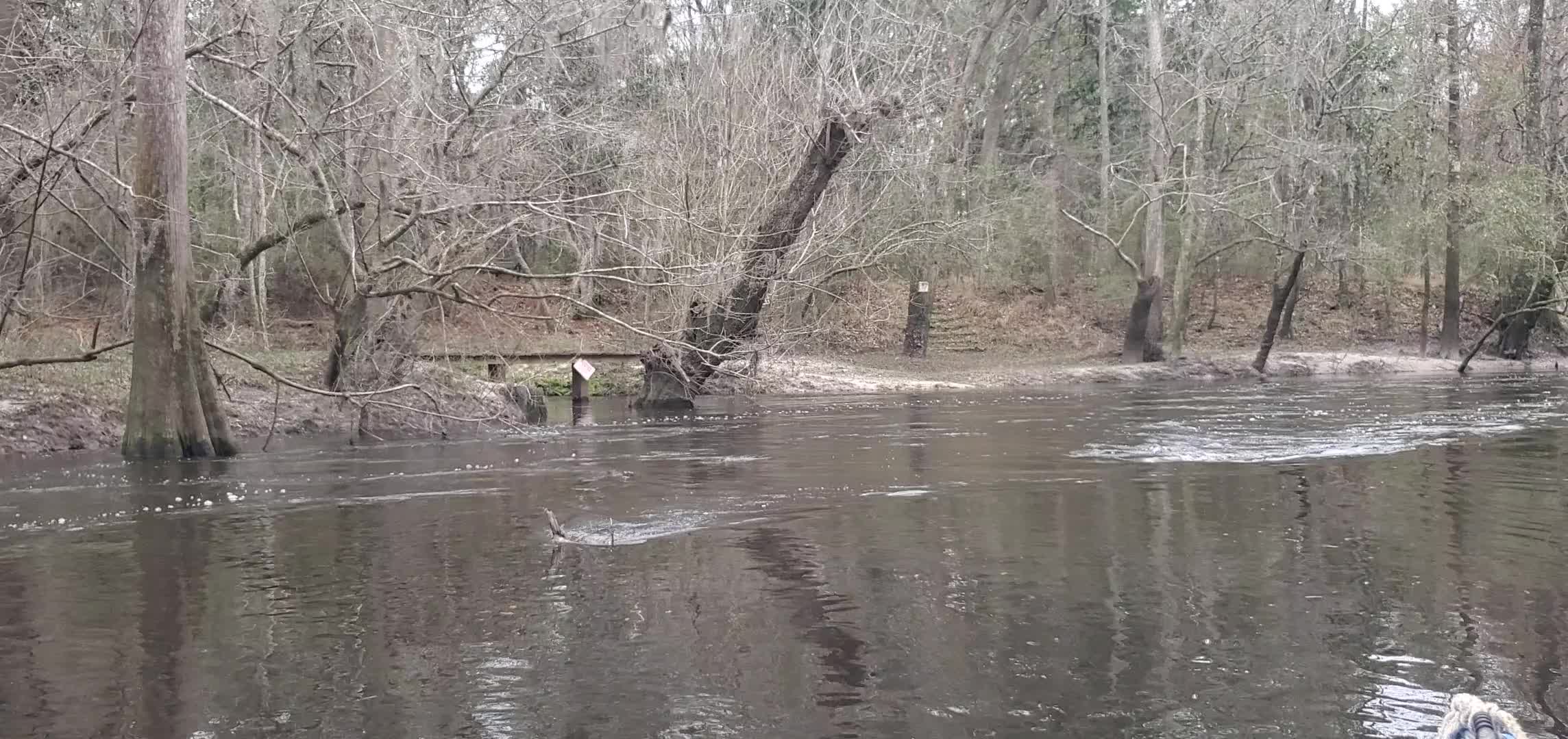 Movie: Another little landowner bridge, steps, posted sign, 30.8544009, -83.3325427 (20M)