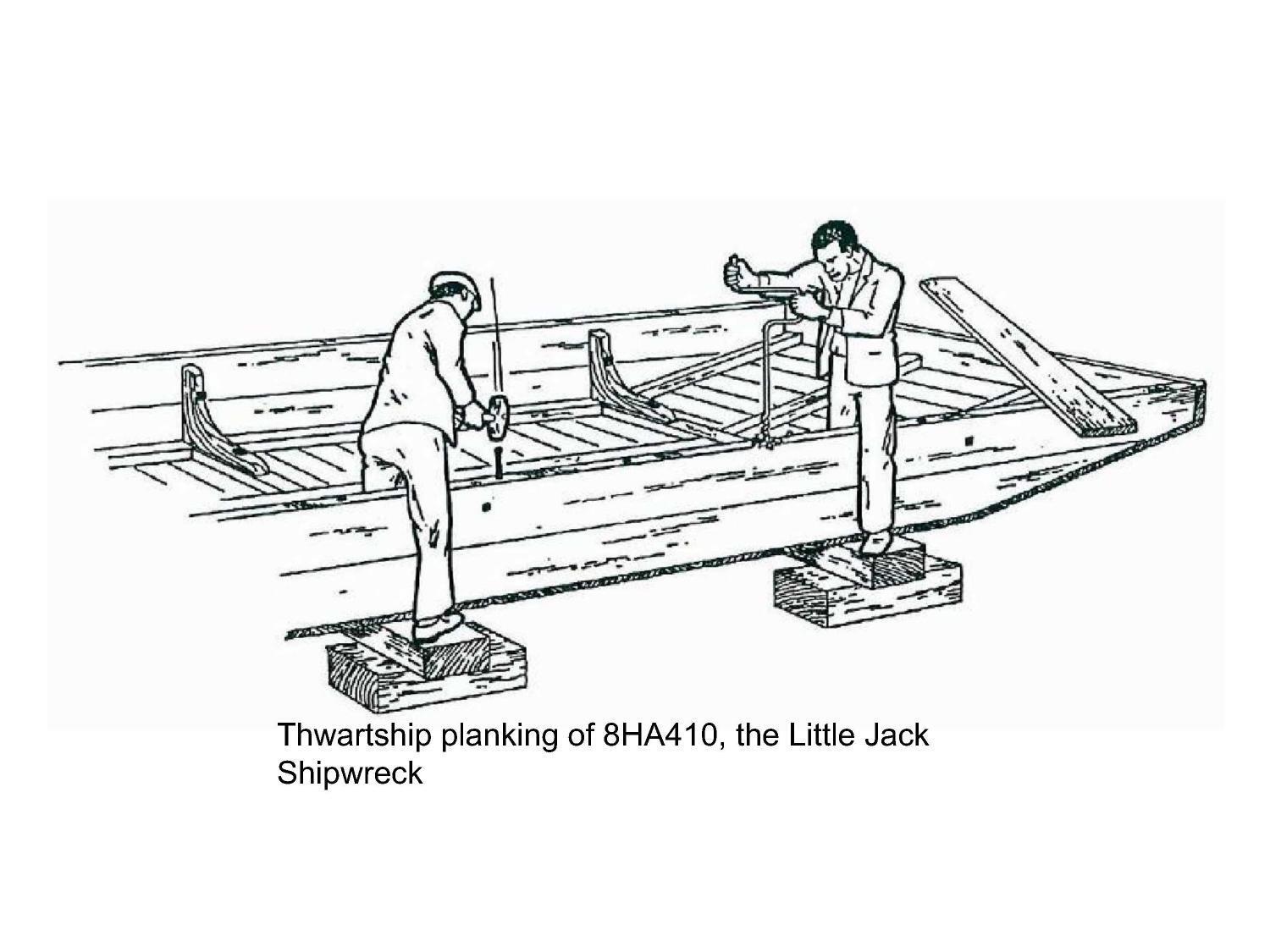 Thwartship planking of 8HA410, the Little Jack Shipwreck, maybe the Troupville boat, somewhere between Madison Blue Spring and Melvin Shoals