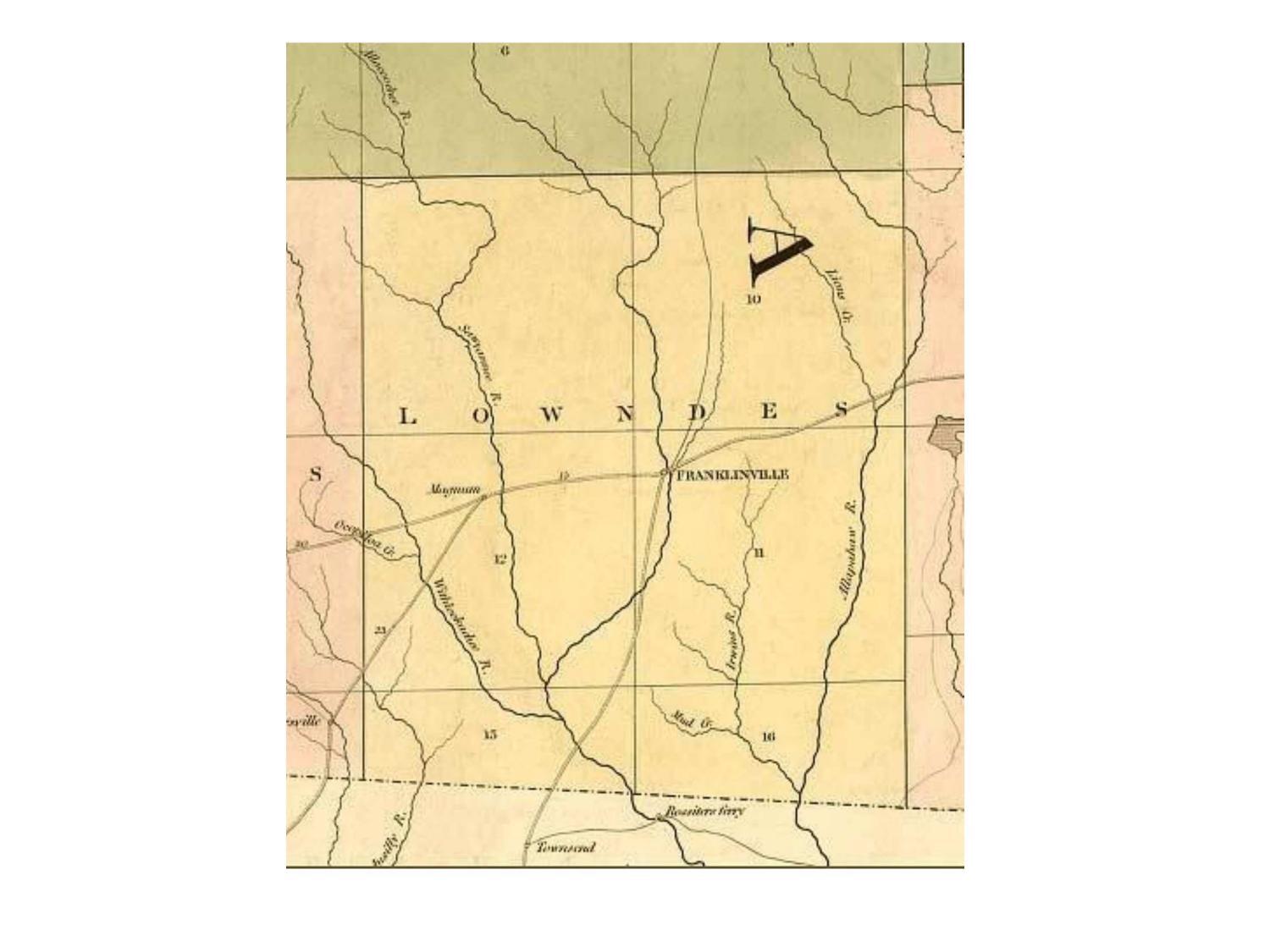 Historical Map: Lowndes County and Franklinville 1839