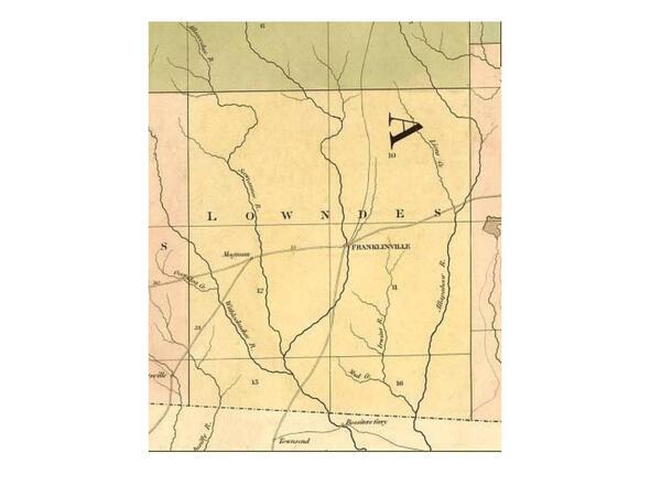 [Historical Map: Lowndes County and Franklinville 1839]