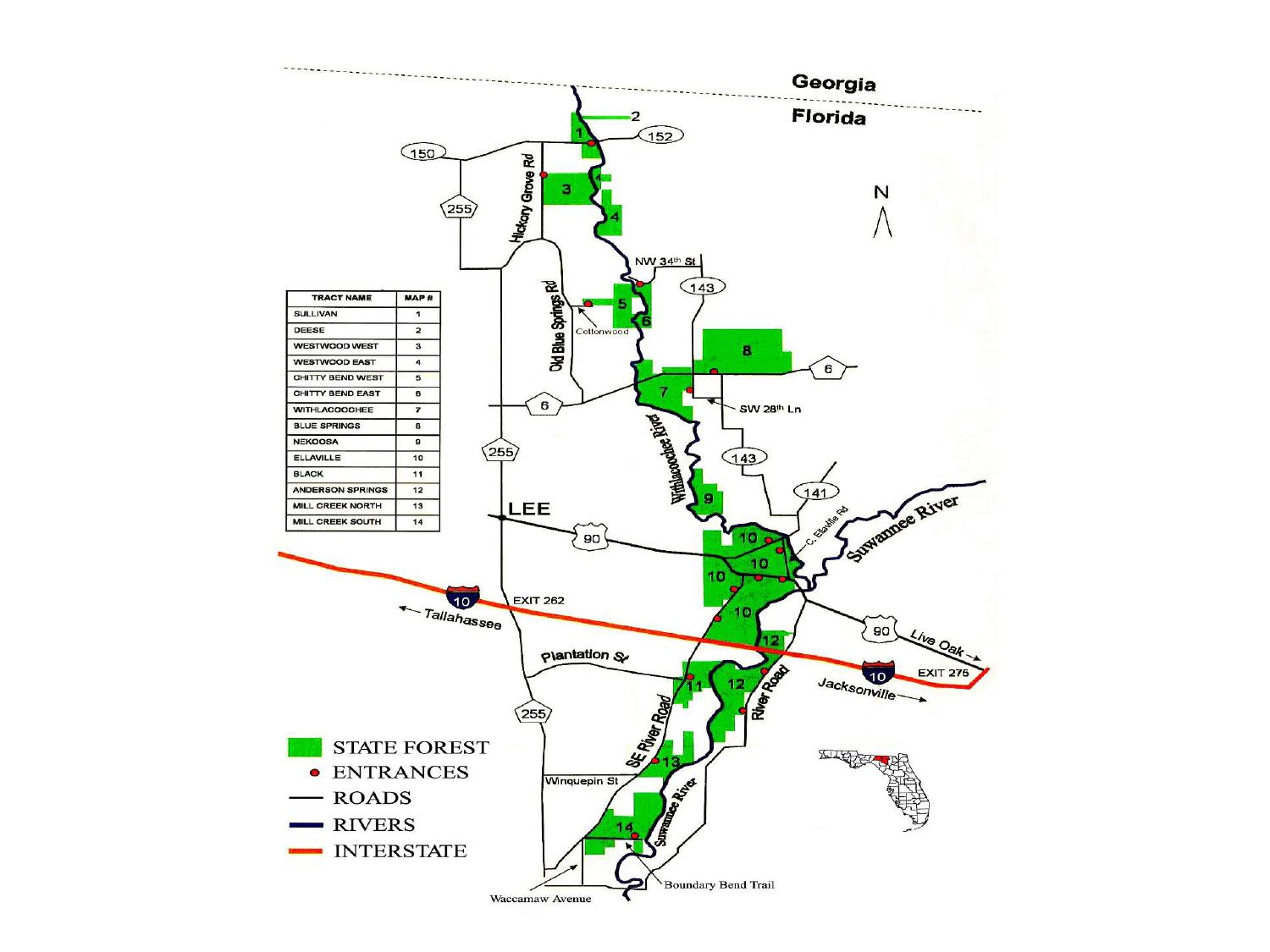 Map: Twin Rivers State Park