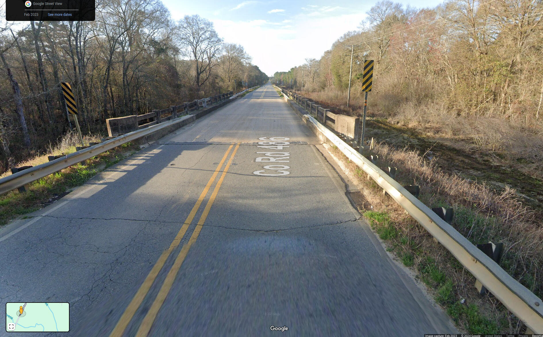 Ellenton Omega Road Ty Ty Creek Bridge in Google Streetview