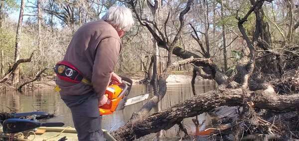 Movie: Phil Hubbard with the Husqvarna 460 Rancher 24-inch chainsaw paid for by Wild Green Future, 30.8452662, -83.3474455 (114M)