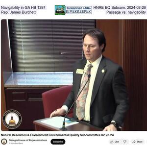 [Rep. James Burchett, Navigability in HB 1397 in GA House Natural Resources & Environment Quality Subcommittee 2024-02-26]