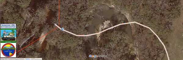 [Map: Sugar Creek, Withlacoochee River in WLRWT]