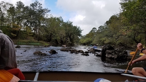 Which way?, 10:44:42,, River Bend Shoals in Cleanup and outing, Nankin, Mcintyre and Arnold Springs, Mozell Spells, Withlacoochee River 2017-10-14. I kind of doubt they got any farther than the Withlacoochee Confluence with the Suwannee River at Ellaville (although Ellaville itself doesn’t seem to show up until 1857). Cedar Key is a very far stretch of the imagination