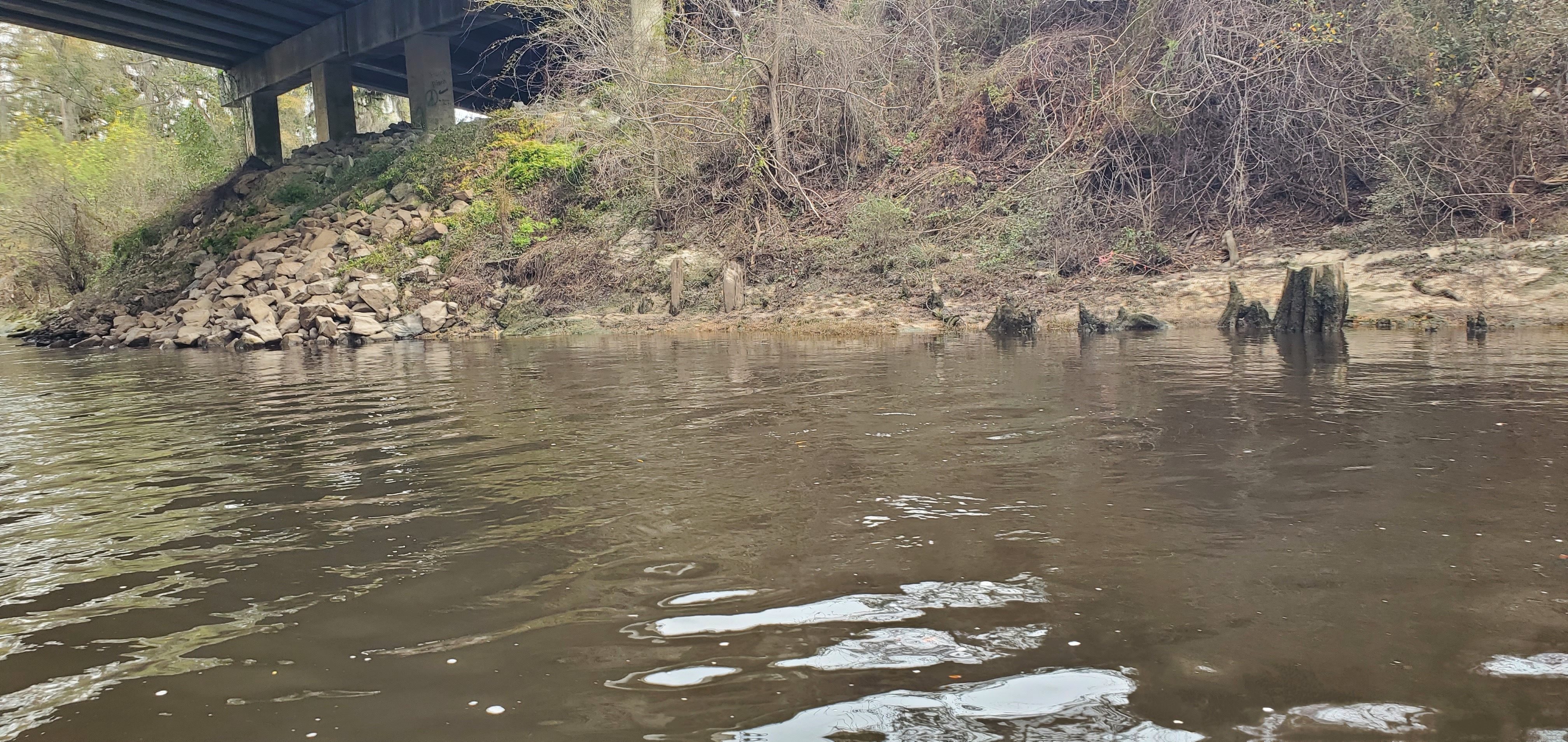 Old Bridge piers, Little River, below GA 133 Bridge, 12:10:42, 30.8528339, -83.3468223