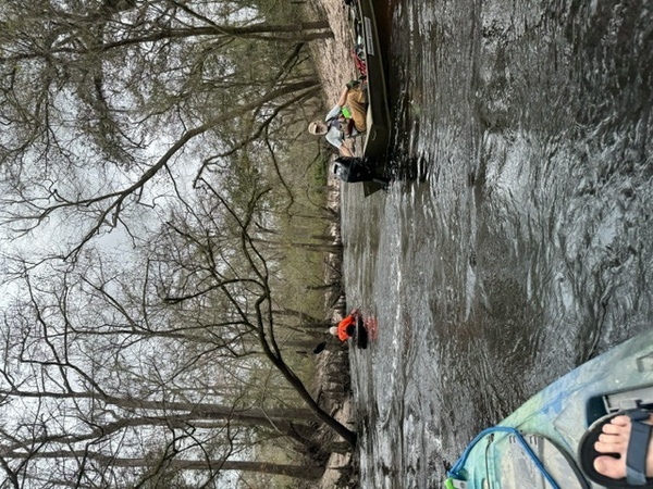 SuwRK boat and outboard at Little River Confluence --Gee Edwards, 30.847, -83.347652