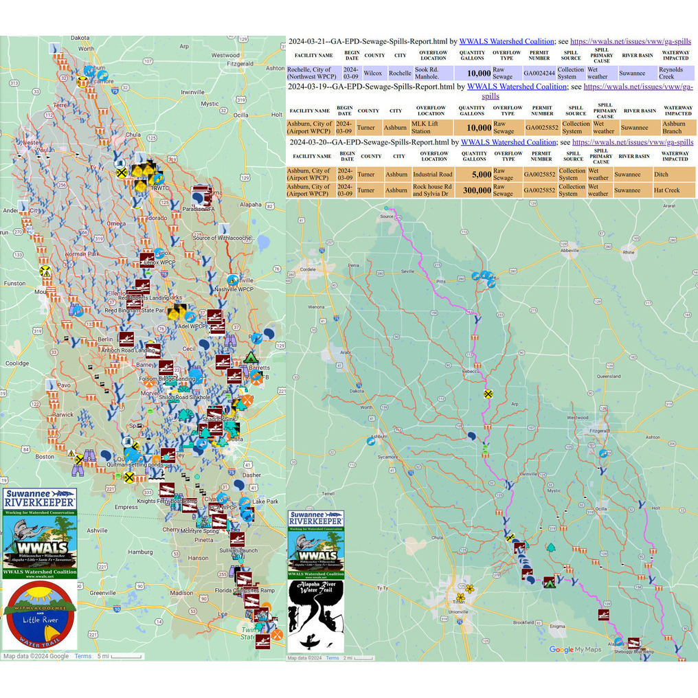 Rochelle and Ashburn spills and maps