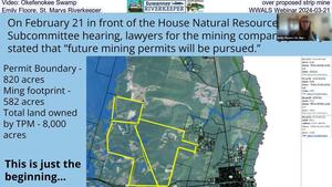 [Video: Okefenokee Swamp, over proposed strip mine, Emily Floore, St. Marys Riverkeeper, WWALS Webinar 2024-03-21]