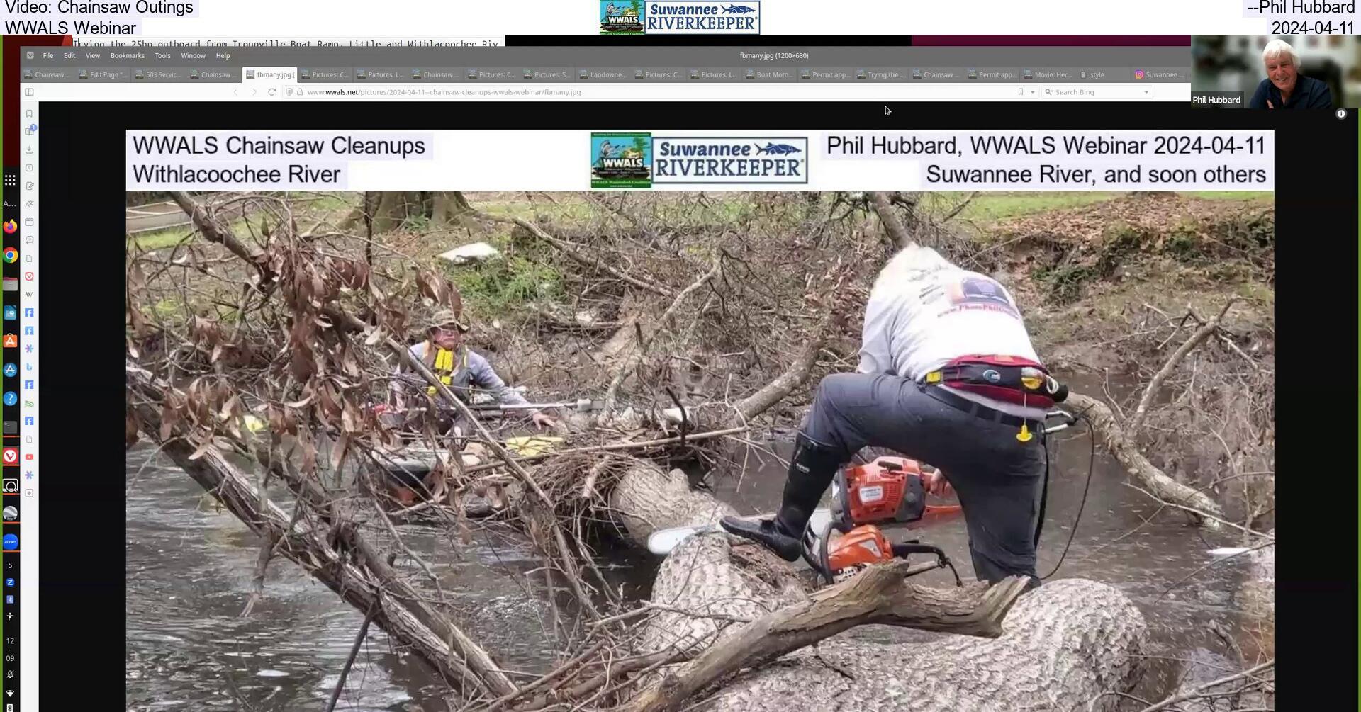 Video: Chainsaw Outings, --Phil Hubbard, WWALS Webinar, 2024-04-11