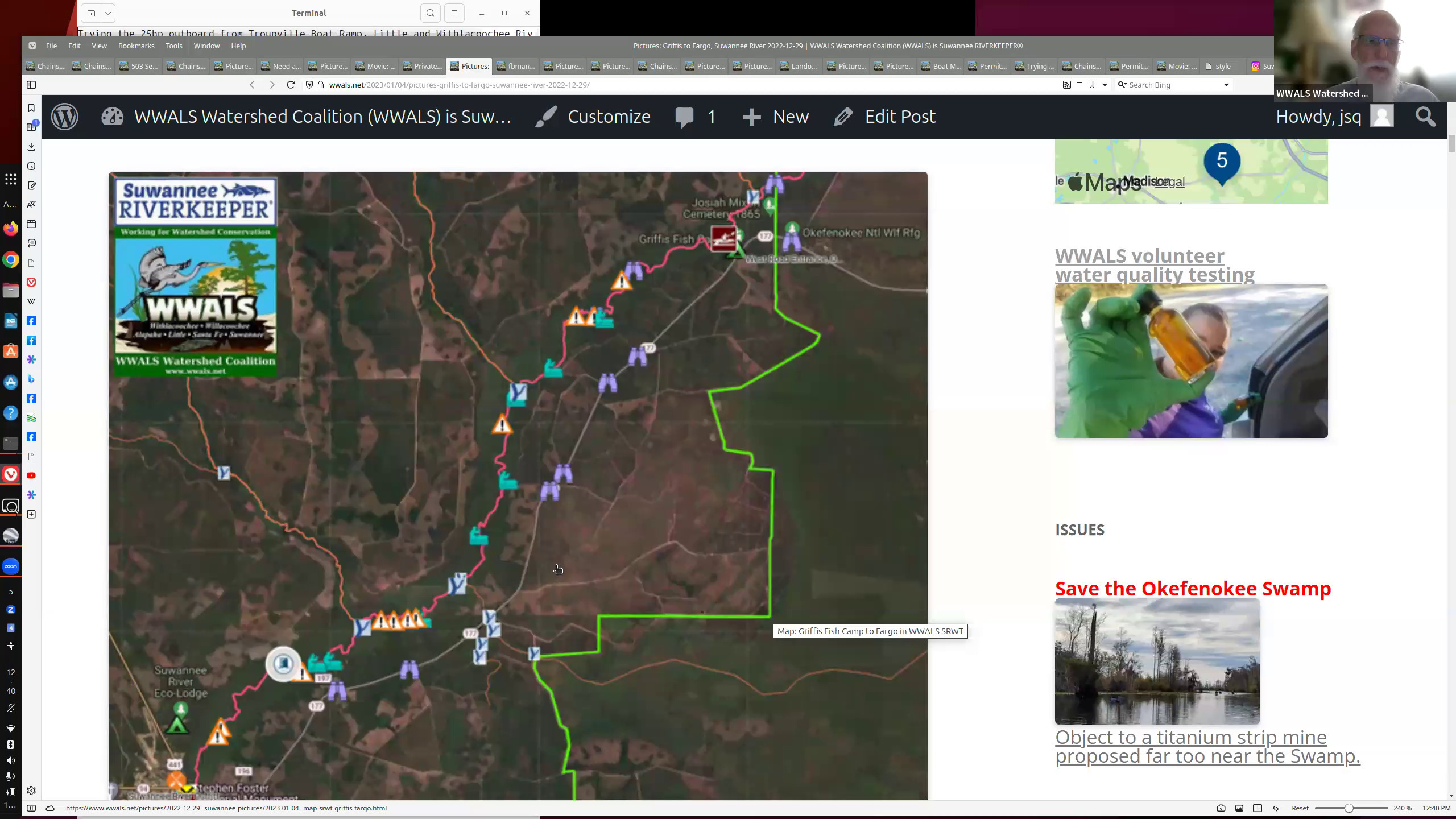 Map for Second Suwannee River Cleanup