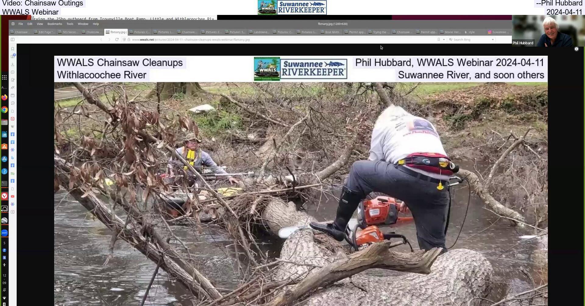 [Video: Chainsaw Outings, --Phil Hubbard, WWALS Webinar, 2024-04-11]