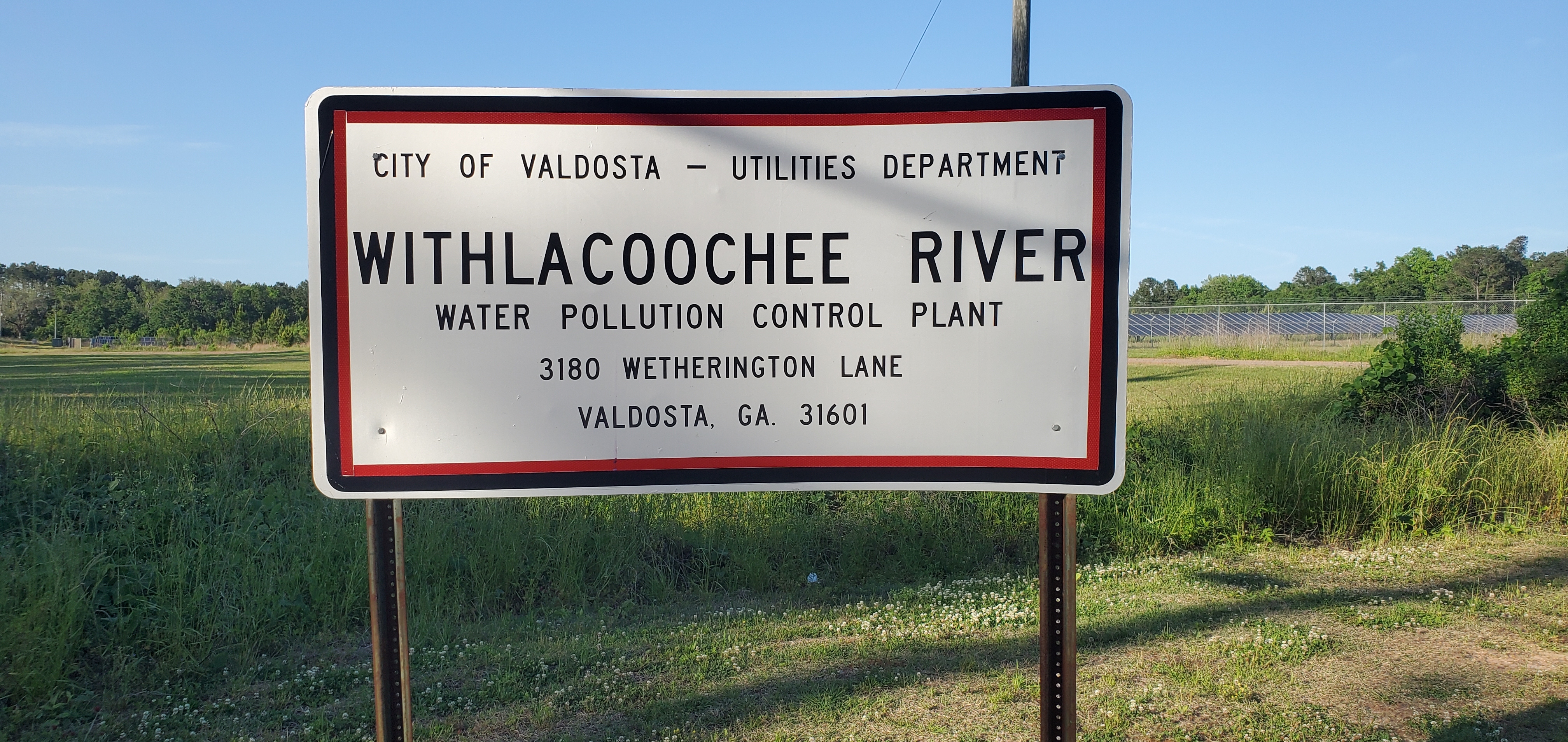 Sign: Withlacoochee River Water Pollution Control Plant, 2024:04:14 18:30:49