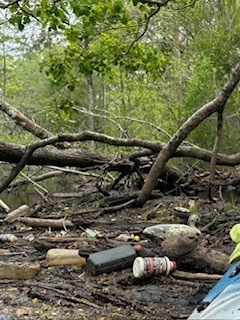 Trash including motor oil container --Russell Allen McBride