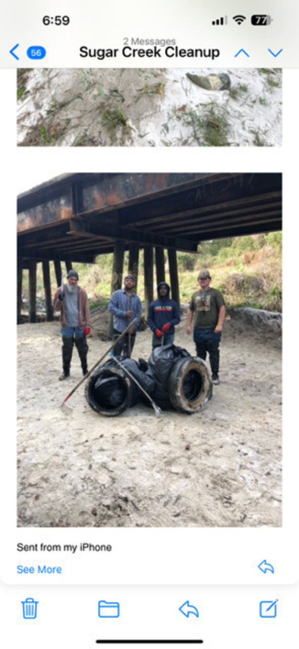 [Valdosta stormwater cleanup Baytree Road train trestle, Sugar Creek]