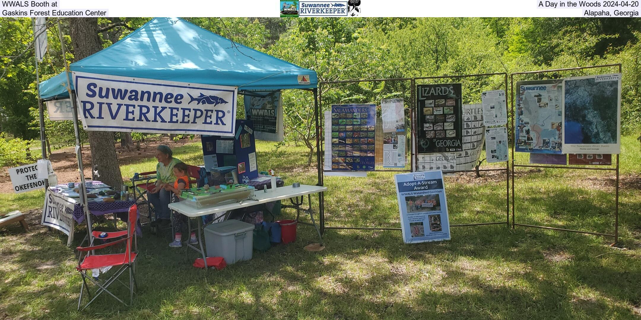 WWALS Booth at A Day in the Woods 2024-04-20, Gaskins Forest Education Center, Alapaha, Georgia