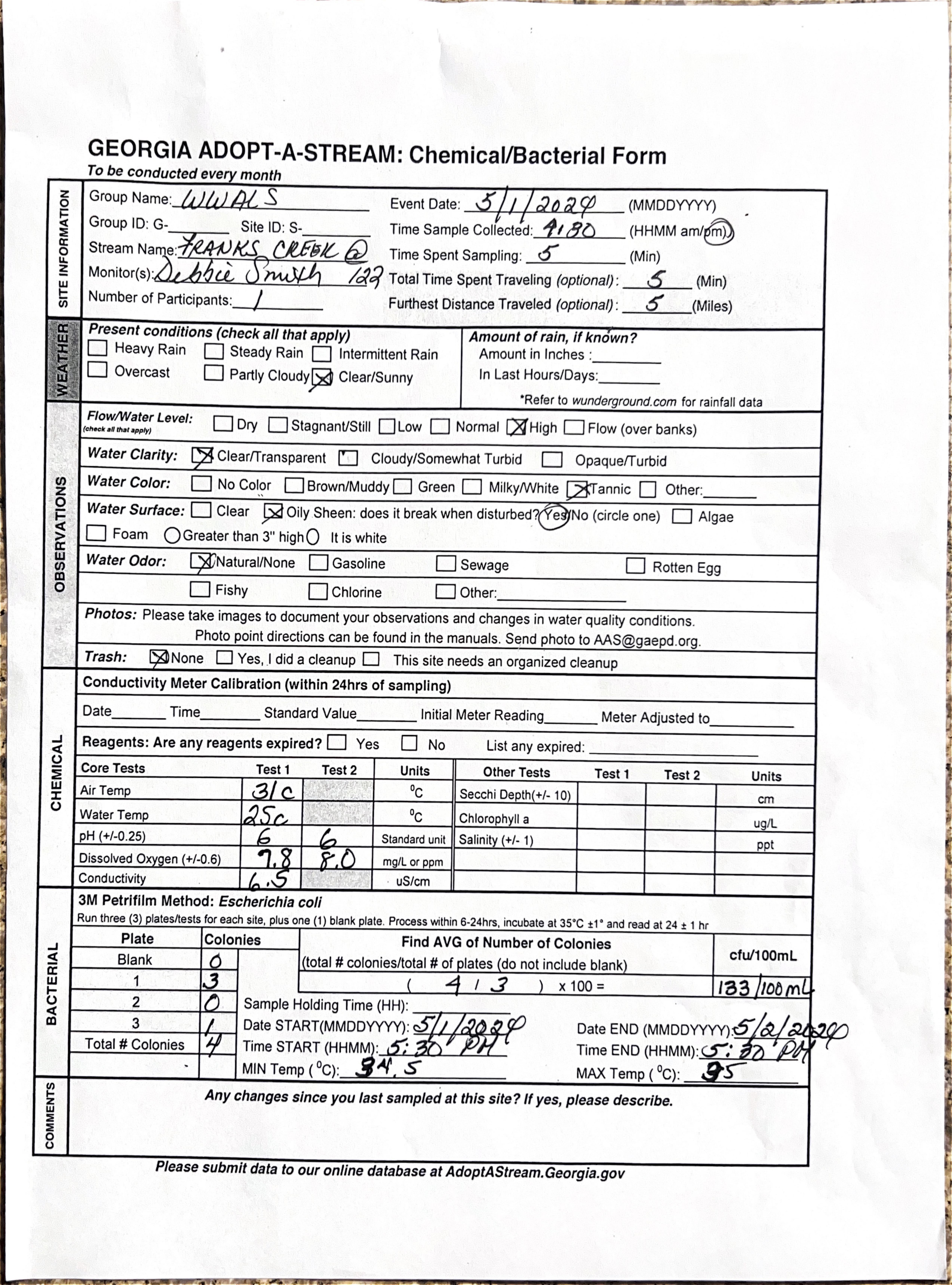 Form, Franks Creek @ GA 122 2024-05-012024-05-01--franks122-Bacterial-form-0001