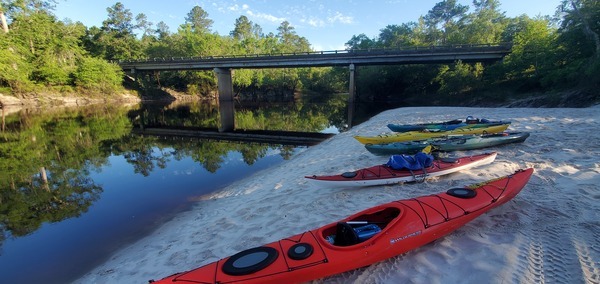 Boats at Mayday Landing and Howell Road Bridge, Alapaha River, Howell, GA, 08:09:32, 30.8277758, -83.0183581