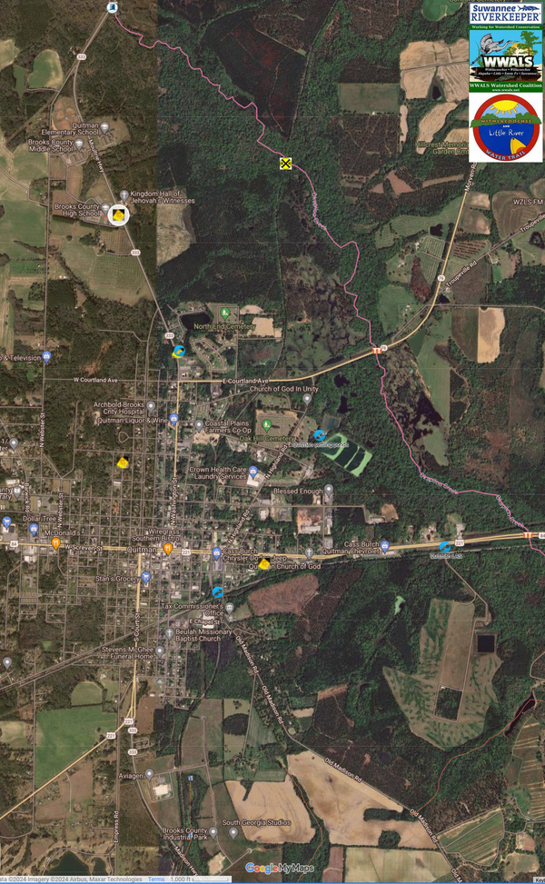 [Map: Quitman Brooks County High School Spill 2024-05-22 in WLRWT]