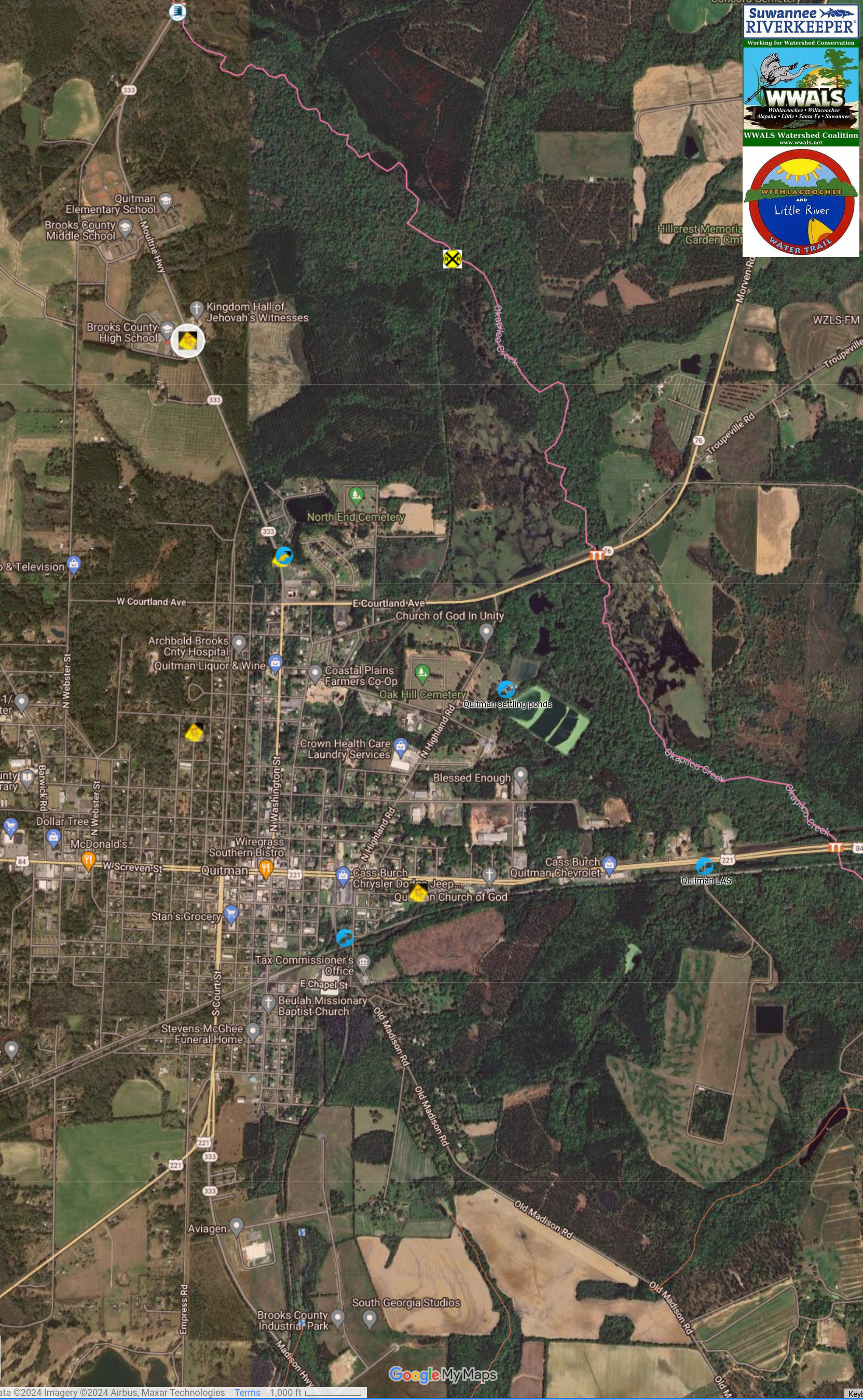 Map: Quitman Brooks County High School Spill 2024-05-22 in WLRWT