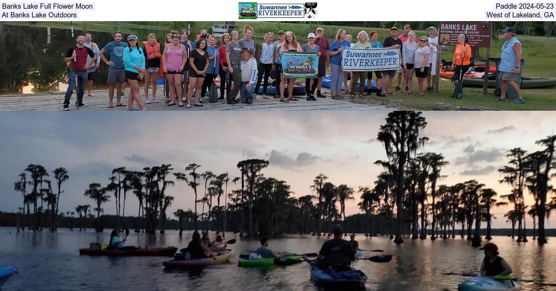 [Banks Lake Full Flower Moon, Paddle 2024-05-23, At Banks Lake Outdoors, West of Lakeland, GA]