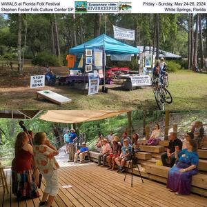 [WWALS at Florida Folk Festival, Friday - Sunday, May 24-26, 2024, Stephen Foster Folk Culture Center SP, White Springs, Florida]