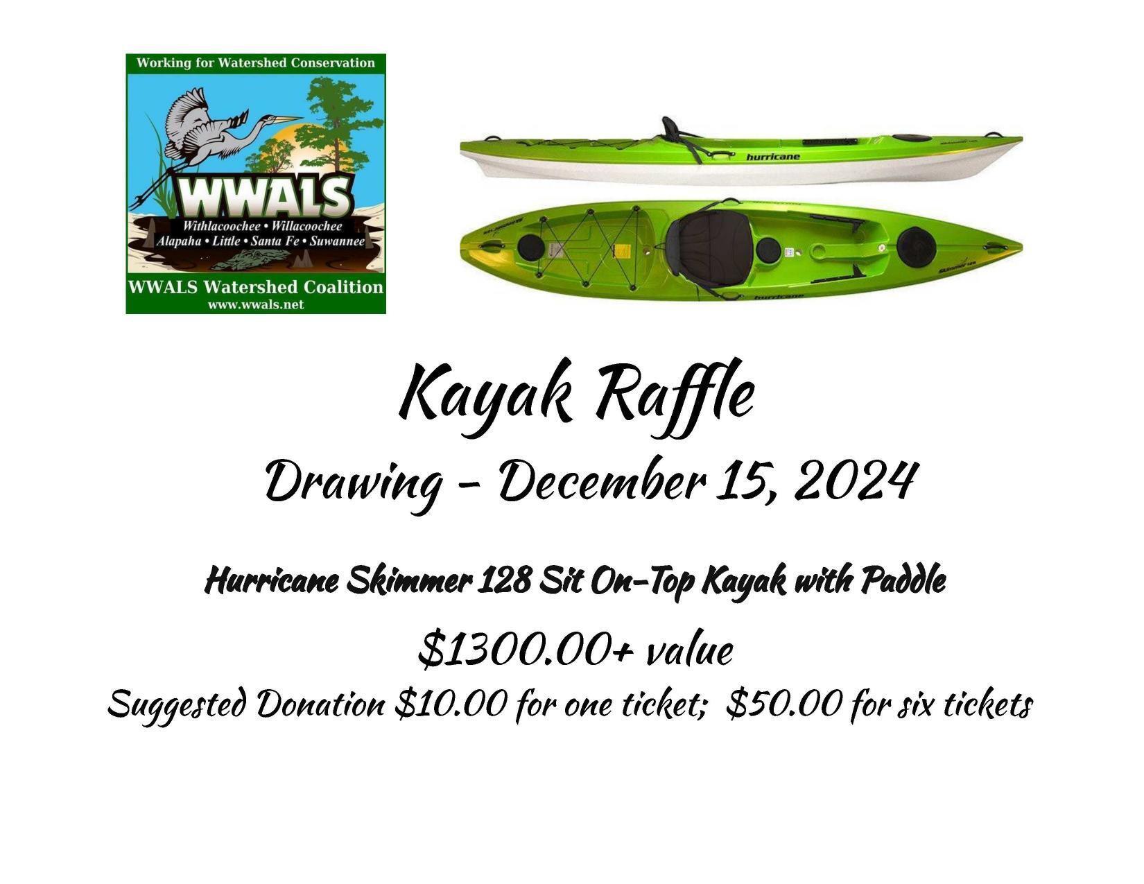 Kayak Raffle: Hurricane Skimmer 128 Sit-On-Top Kayak with Paddle