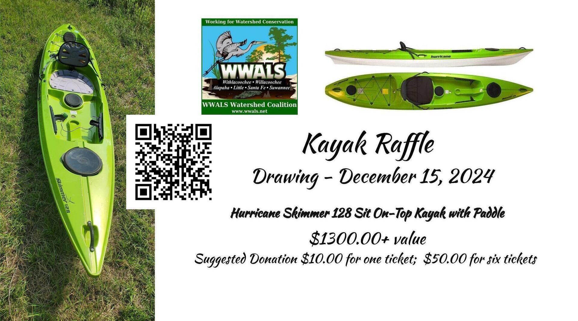 Raffle: Hurricane Skimmer 128 Sit-On-Top Kayak with Paddle