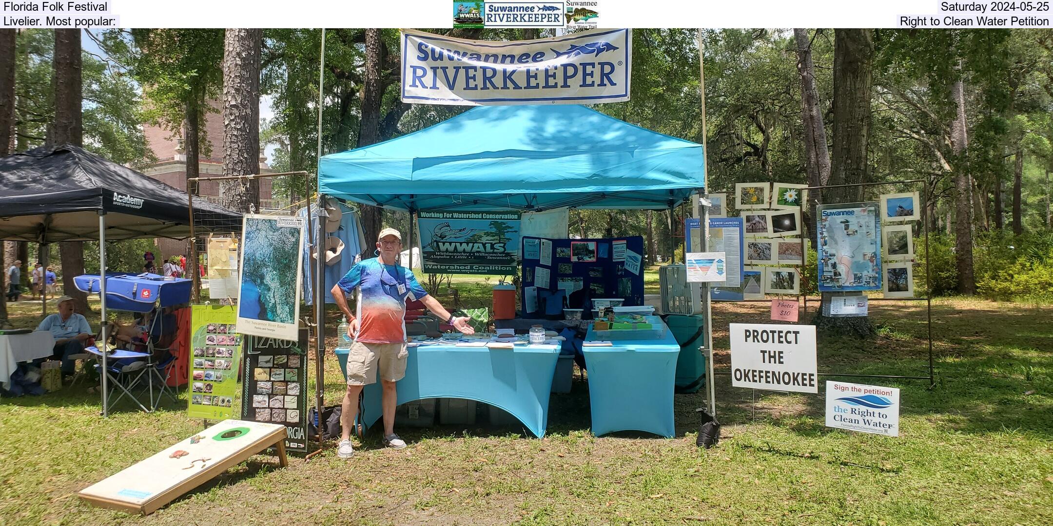 Florida Folk Festival, Saturday 2024-05-25, Livelier. Most popular:, Right to Clean Water Petition