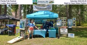 [Florida Folk Festival, Saturday 2024-05-25, Livelier. Most popular:, Right to Clean Water Petition]