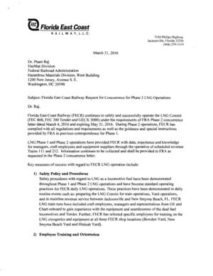 [2016-03-31 FECR request for FRA concurrence on Phase 3 FECR LNG Operations]