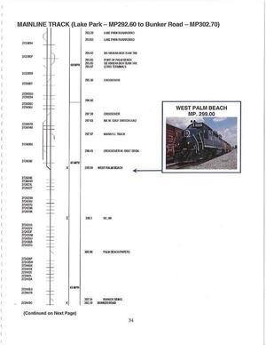 [Map: MAINLINE TRACK (Lake Park — MP292.60 to Bunker Road — MP302.70)]