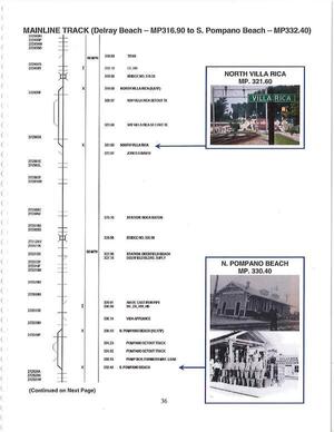 [Map: MAINLINE TRACK (Delray Beach — MP316.90 to S. Pompano Beach — MP332.40)]