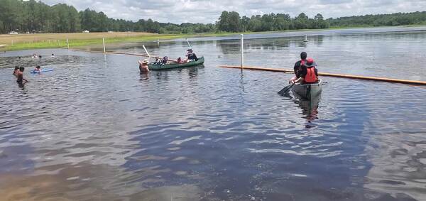 Movie: People trying out boats, Juneteenth at Reed Bingham State Park, 12:31:32