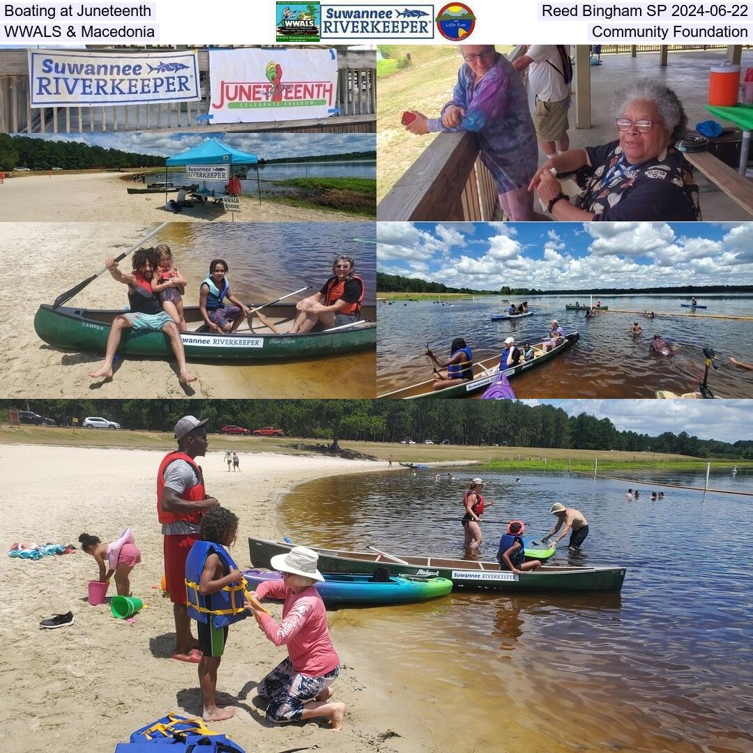 Boating at Juneteenth, Reed Bingham SP 2024-06-22, WWALS & Macedonia Community Foundation