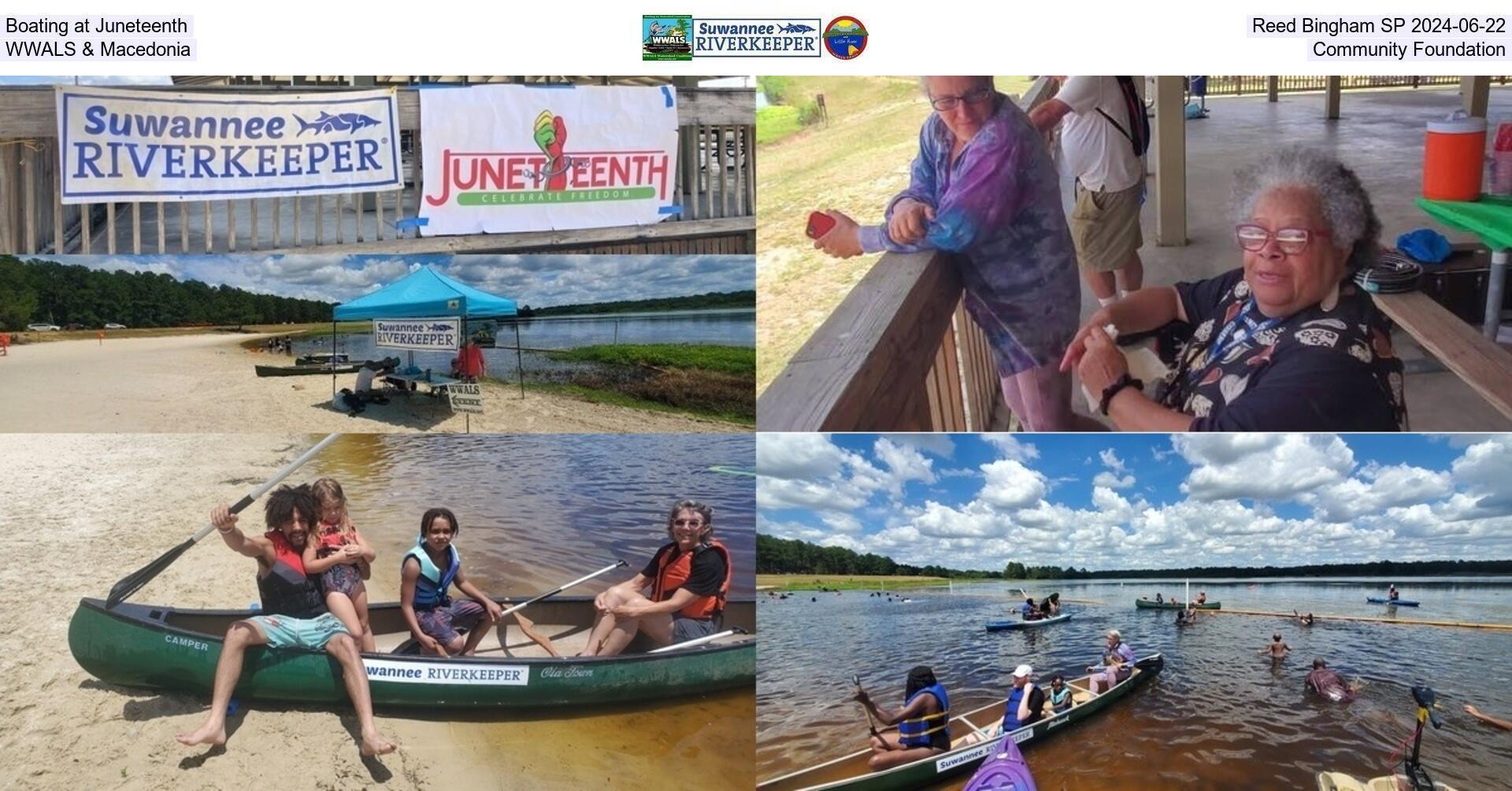 Boating at Juneteenth, Reed Bingham SP 2024-06-22, WWALS & Macedonia Community Foundation