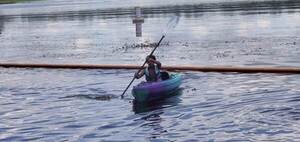 [Movie: He's got the hang of paddling in a kayak, 13:08:48]