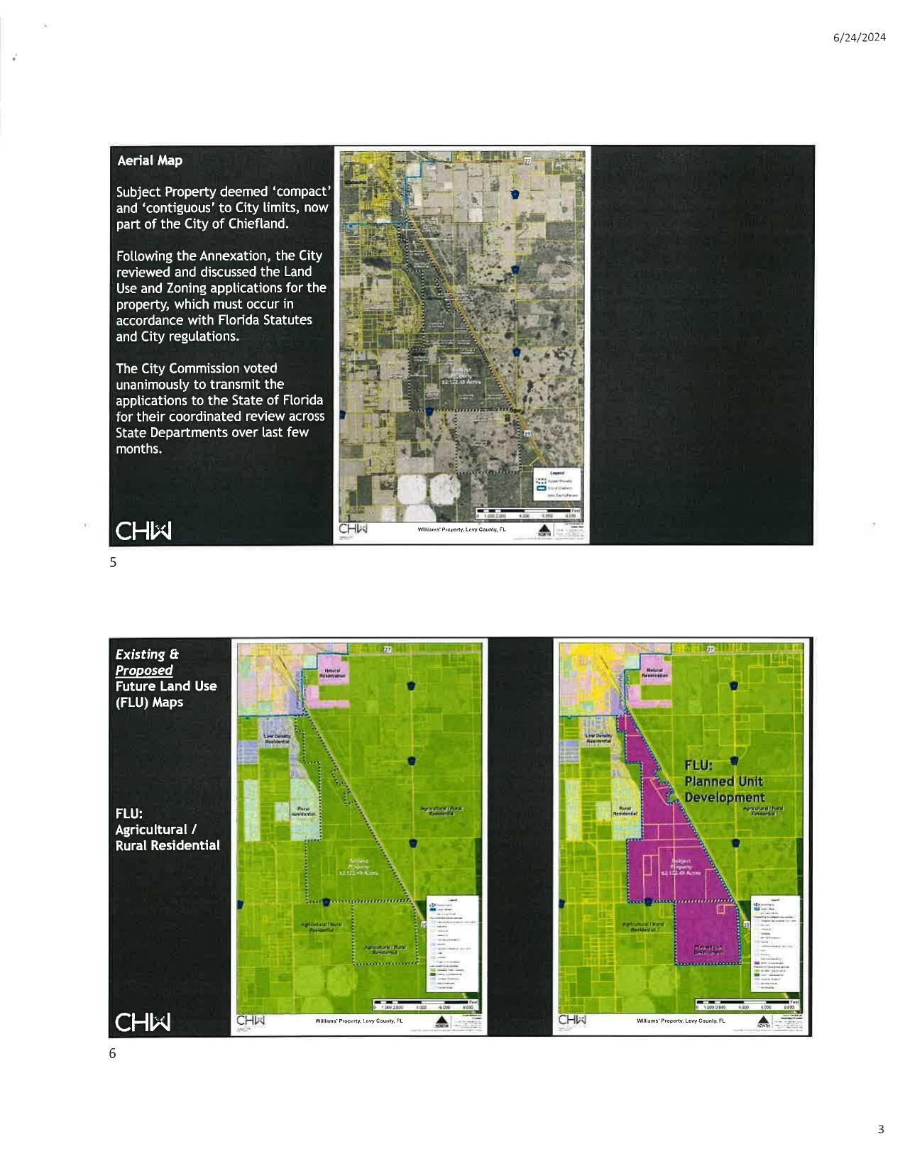 Maps: Aerial, Existing & Proposed Future Land Use (FLU)