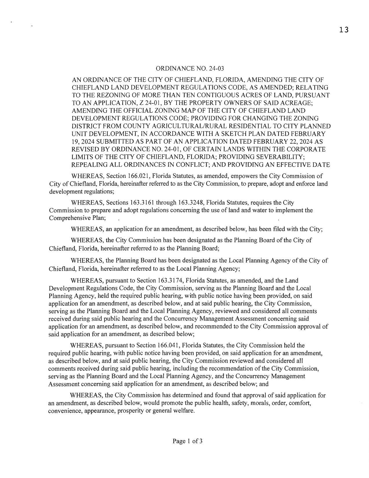 ORDINANCE NO. 24-03