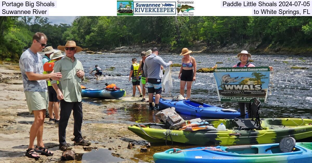 Portage Big Shoals, Paddle Little Shoals 2024-07-05, Suwannee River, to White Springs, FL