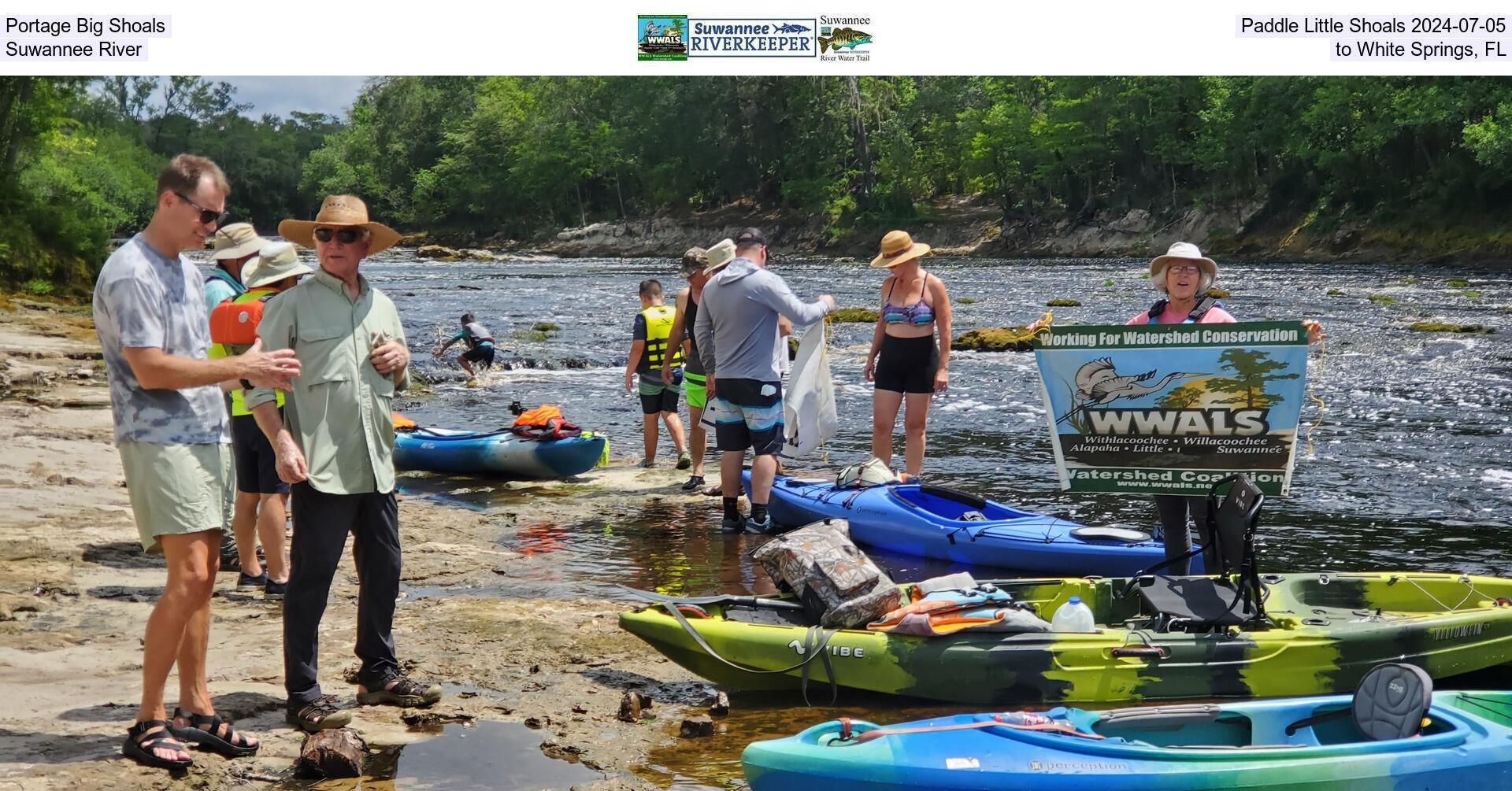 Portage Big Shoals, Paddle Little Shoals 2024-07-05, Suwannee River, to White Springs, FL