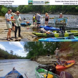 [Portage Big Shoals, Paddle Little Shoals 2024-07-05, Suwannee River, to White Springs, FL]