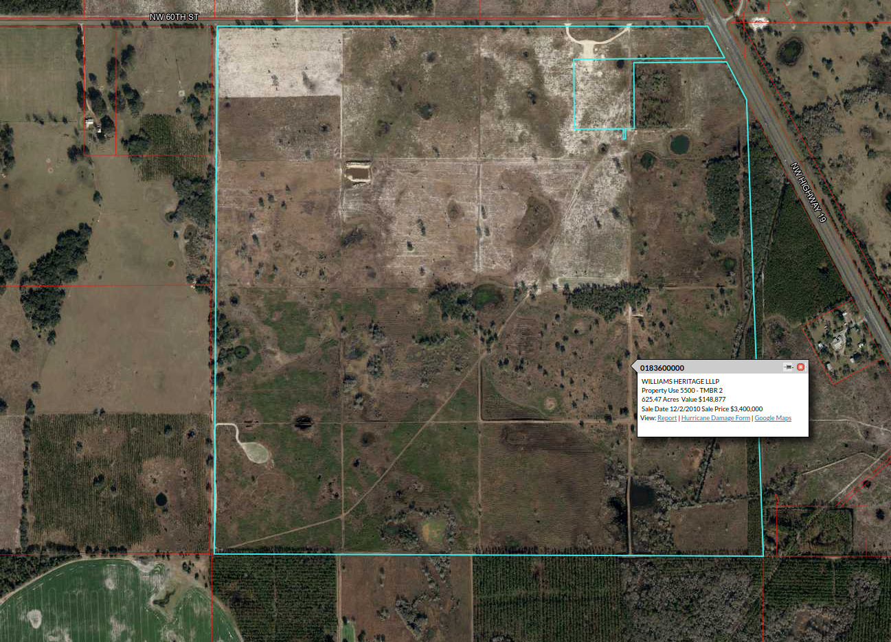 Map: Williams Heritage LLLP --Levy County Property Appraiser