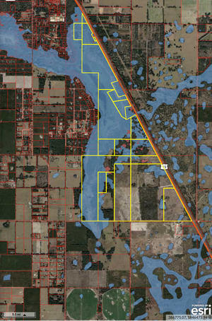 [Map: Rezoning area floodplain --Levy County Property Appraiser]