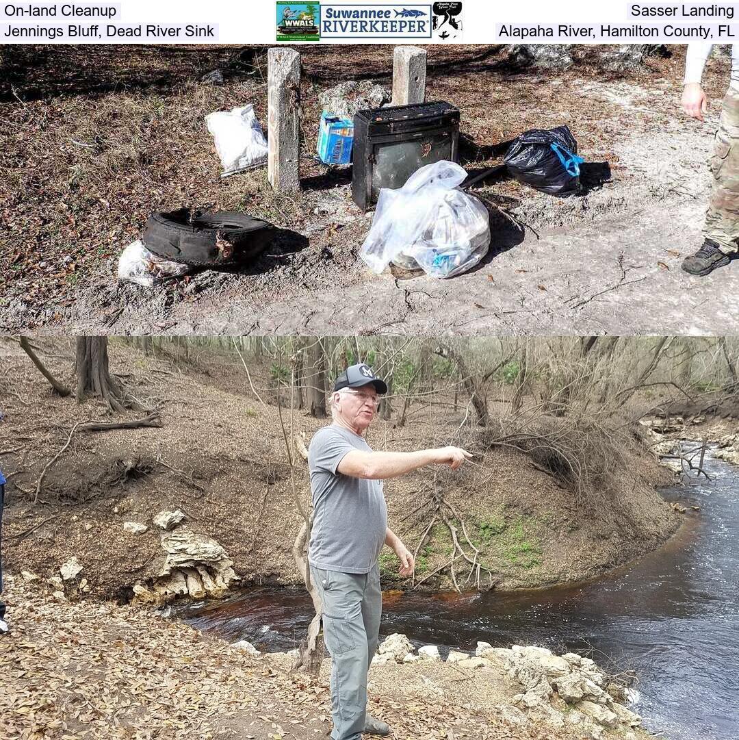 On-land Cleanup, Sasser Landing, Jennings Bluff, Dead River Sink, Alapaha River, Hamilton County, FL