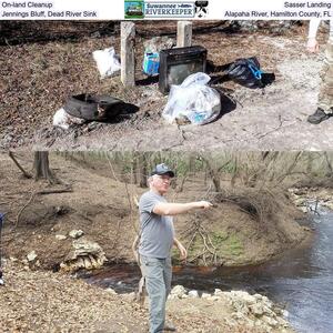 [On-land Cleanup, Sasser Landing, Jennings Bluff, Dead River Sink, Alapaha River, Hamilton County, FL]