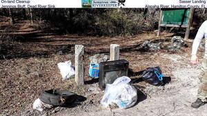 [On-land Cleanup, Sasser Landing, Jennings Bluff, Dead River Sink, Alapaha River, Hamilton County, FL]