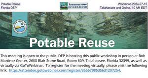 [Potable Reuse Workshop 2024-07-15, Florida DEP, Tallahassee and Online, 10 AM EDT]